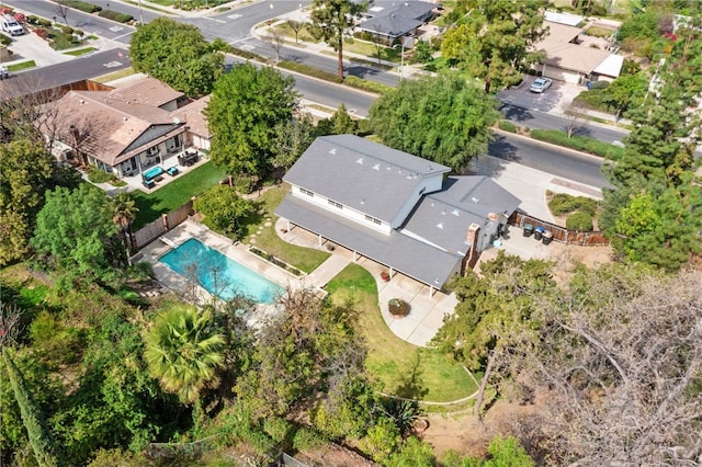 aerial view with a residential view