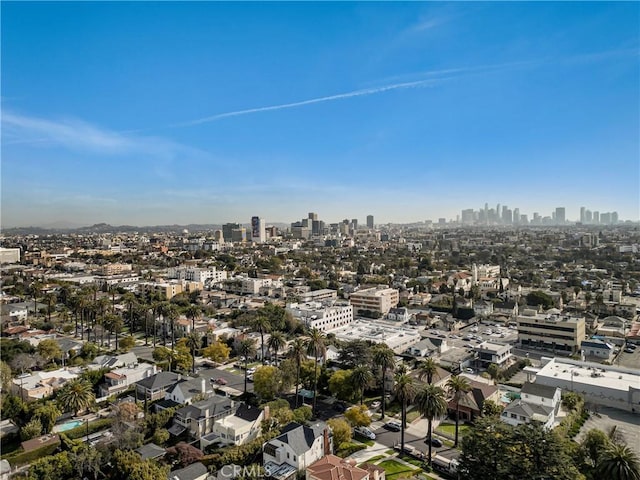 bird's eye view with a city view