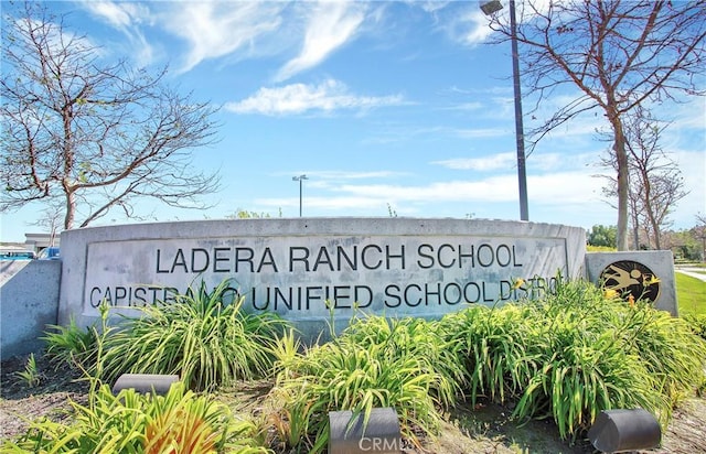 view of community sign