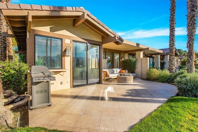 31 Blue River Dr, Palm Desert, CA 92211 - back of house featuring a patio and stucco siding