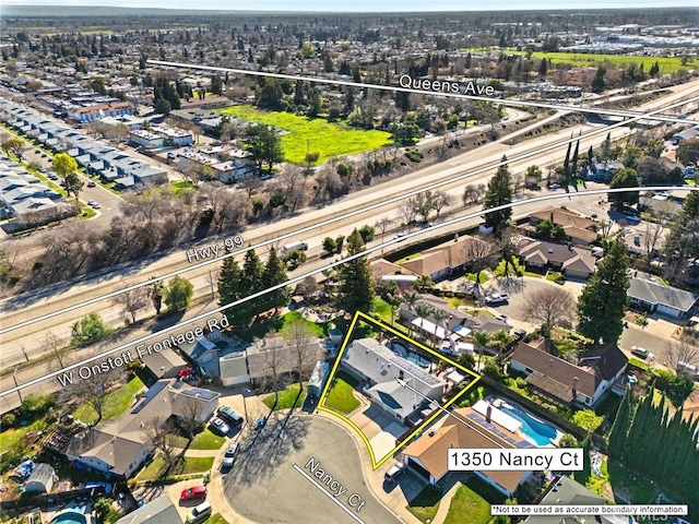 drone / aerial view with a residential view