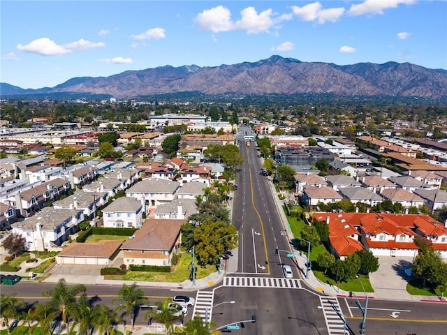 bird's eye view with a residential view and a mountain view