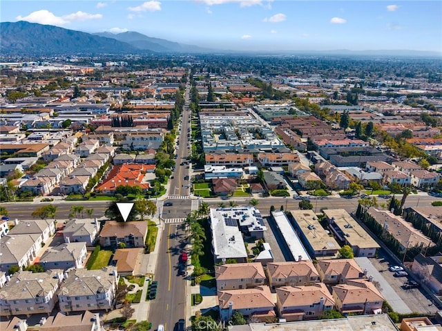 bird's eye view with a residential view and a mountain view