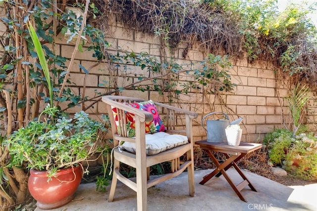 balcony with a patio area