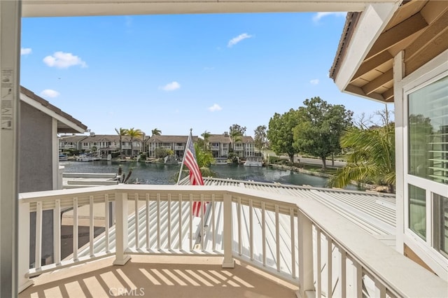 balcony with a water view