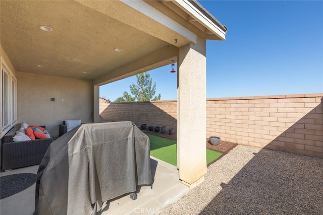 view of patio / terrace featuring a fenced backyard