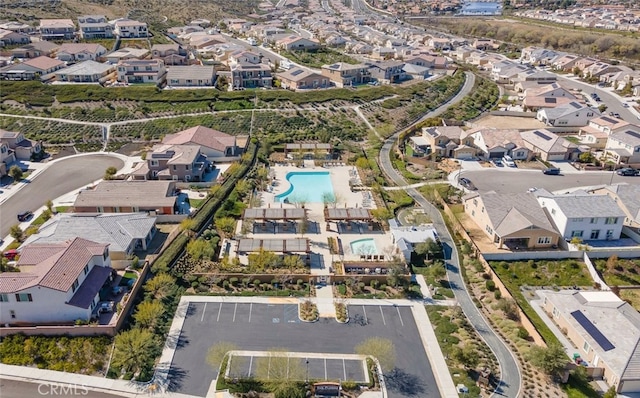 bird's eye view with a residential view