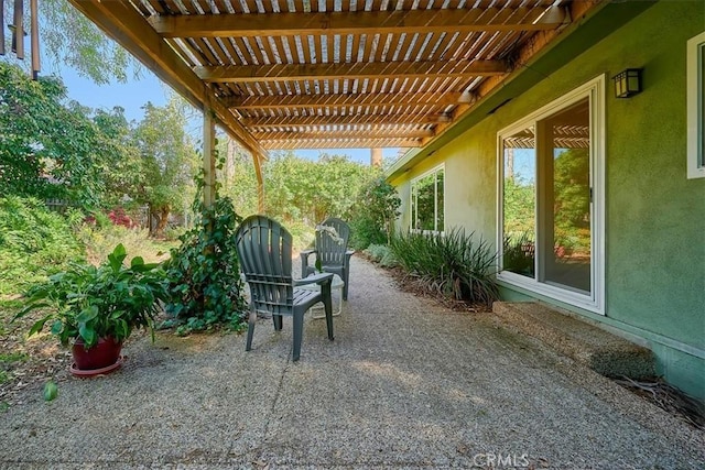 view of patio / terrace featuring a pergola