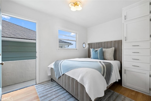 bedroom featuring light wood-type flooring