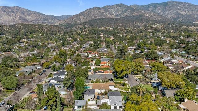 aerial view with a residential view and a mountain view