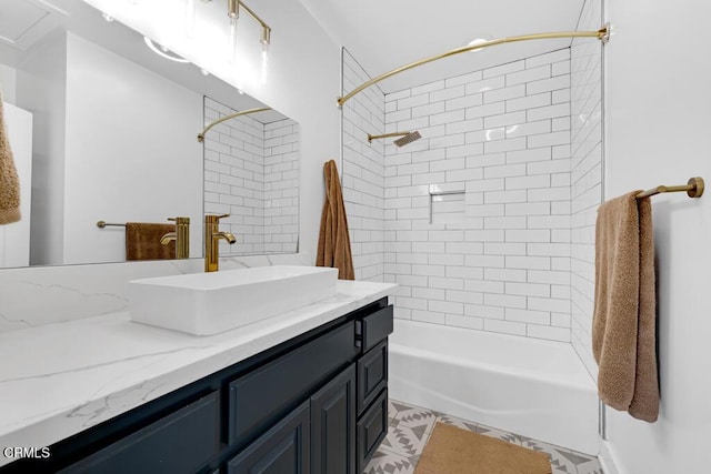 bathroom with shower / washtub combination and vanity