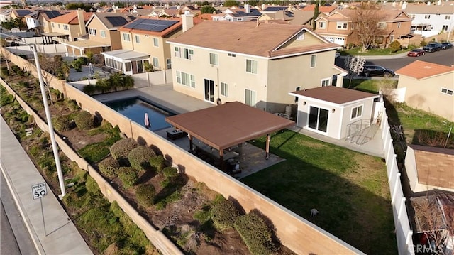 aerial view featuring a residential view