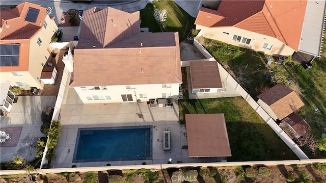 drone / aerial view with a residential view