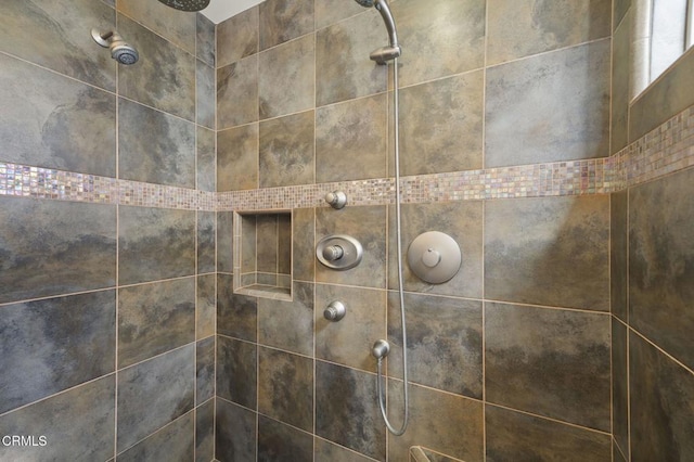 room details with a tile shower