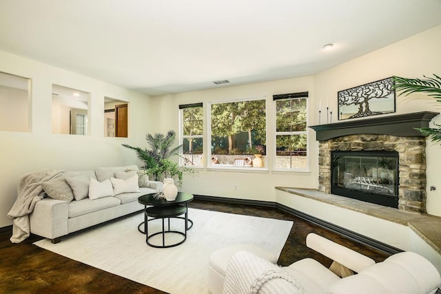 3518 Camino Cereza, Carlsbad, CA 92009 - living area with a fireplace and baseboards