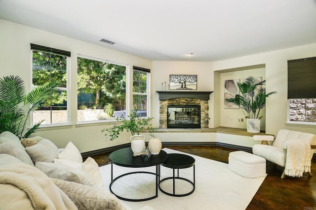 3518 Camino Cereza, Carlsbad, CA 92009 - living area featuring a stone fireplace