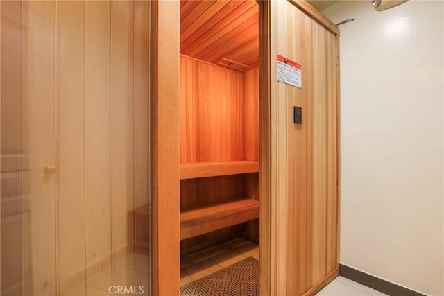 view of sauna / steam room featuring tile patterned floors