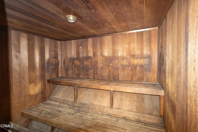 view of sauna