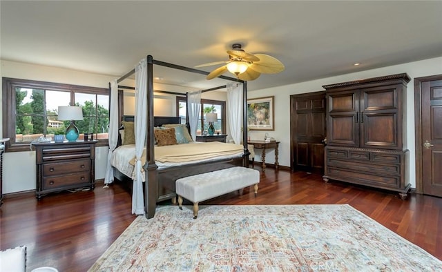 420 Inverness Dr, La Canada Flintridge, CA 91011 - bedroom with recessed lighting, baseboards, multiple windows, and dark wood-style floors