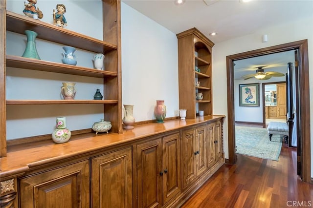 420 Inverness Dr, La Canada Flintridge, CA 91011 - corridor featuring dark wood-type flooring and recessed lighting