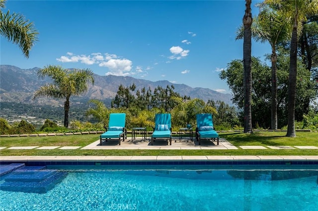 420 Inverness Dr, La Canada Flintridge, CA 91011 - pool with a mountain view and a patio area