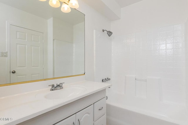 full bath featuring bathing tub / shower combination and vanity