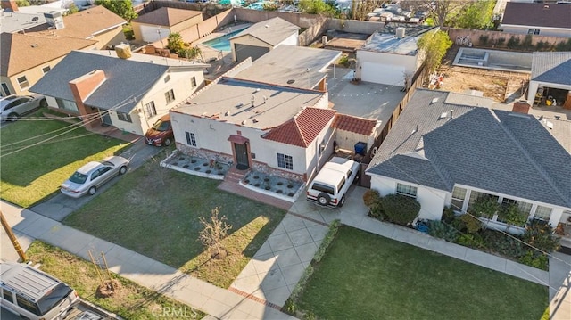 aerial view with a residential view