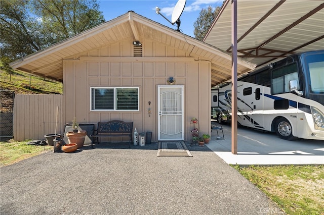 view of front of home featuring board and batten siding