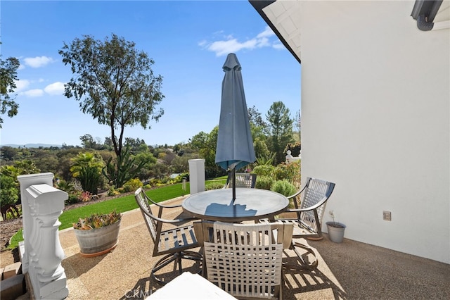 view of patio featuring outdoor dining space