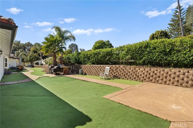 view of community with a patio area