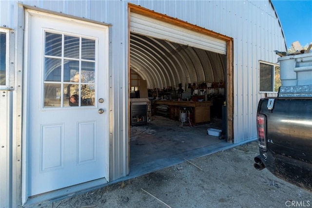 view of garage