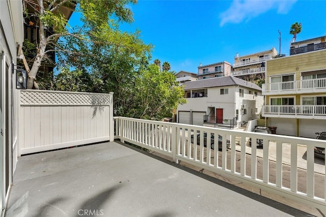 view of patio / terrace featuring a residential view and a balcony