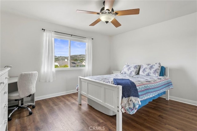 1347 N Catalina St, Orange, CA 92869 - bedroom featuring wood finished floors, baseboards, and a ceiling fan