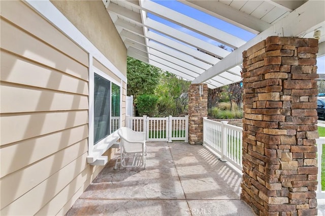 1347 N Catalina St, Orange, CA 92869 - view of patio featuring a pergola and a porch