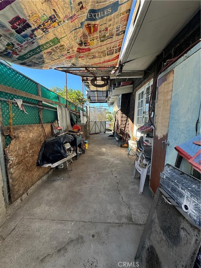 exterior space featuring a garage