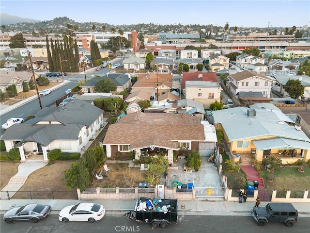 aerial view with a residential view