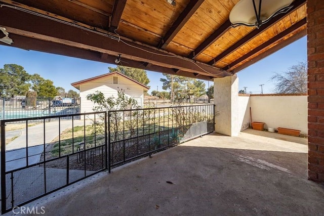 view of patio / terrace with fence