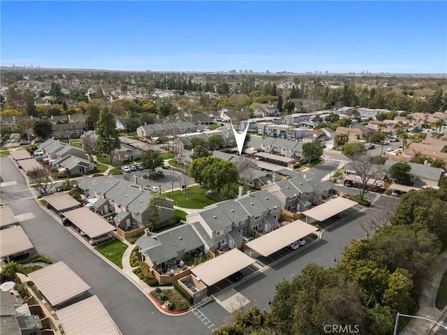 aerial view with a residential view