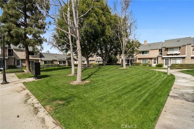 view of home's community with a residential view and a yard