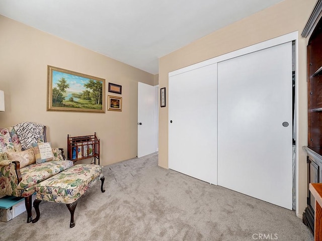 sitting room with carpet