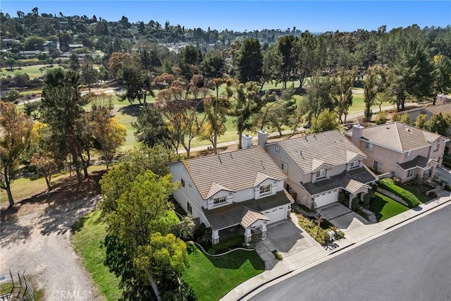 aerial view featuring a residential view