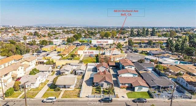 drone / aerial view with a residential view