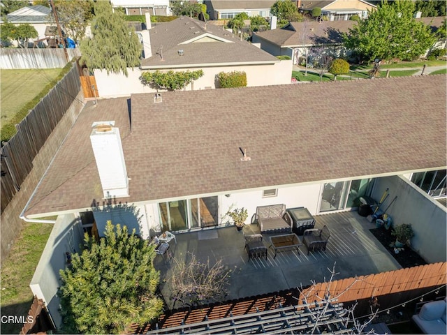 drone / aerial view featuring a residential view