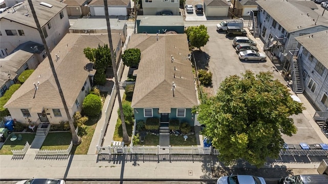 aerial view with a residential view