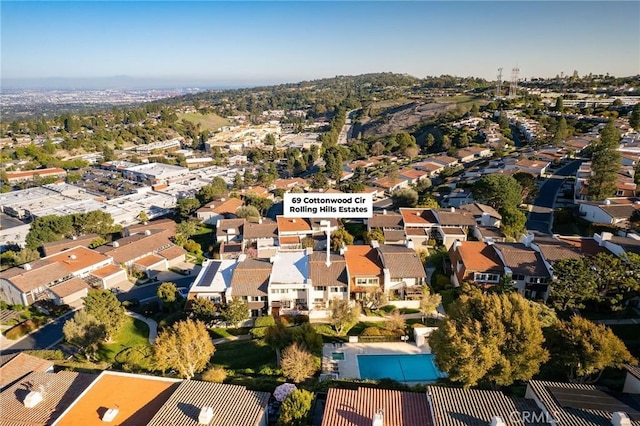 aerial view with a residential view