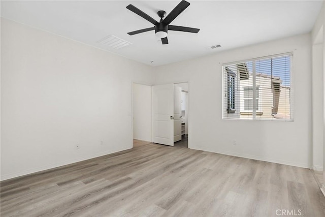 3235 E Yellowstone Dr, Ontario, CA 91762 - spare room with baseboards, ceiling fan, visible vents, and wood finished floors