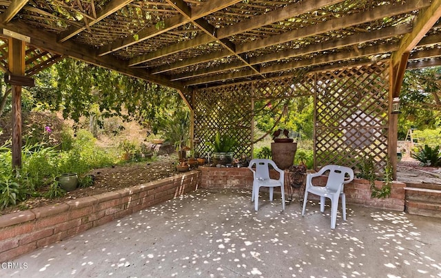 view of patio with a pergola