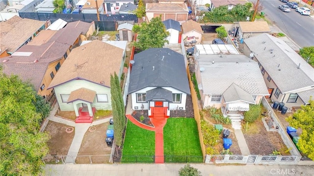 aerial view with a residential view