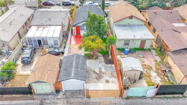 aerial view with a residential view