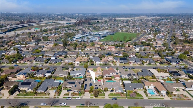 drone / aerial view with a residential view